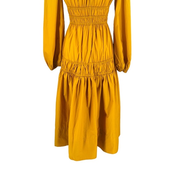 Petal & Pup NEW Dani Long Sleeve Cotton Maxi Dress in Mustard Yellow Size XS - Picture 10 of 12